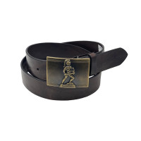 USC Trojans Brown Tommy Trojan Brass Buckle Leather Belt